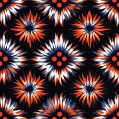 Pochampally Ikat symmetrical symbolic pattern, bright hues, intricate symbolism, traditional handloom, cultural heritage, detailed craftsmanship, 4K clarity