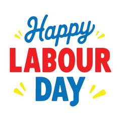 happy labour day typography or caligraphy