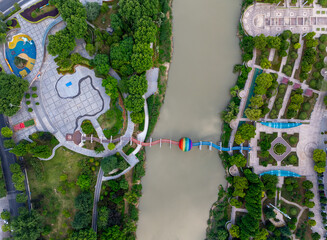 Huaian, Jiangsu Province: China's North-South boundary symbol park in the morning light