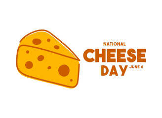 National Cheese Day. June 4. Cheese icon on white background. Flat design vector.