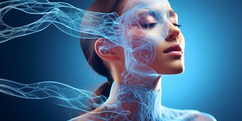 3D visualization of nasal breathing system in medical study for research. Concept Medical Study, 3D Visualization, Nasal Breathing System, Research, Anatomy