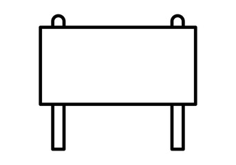 Obraz premium Icono negro de cartel con dos postes 