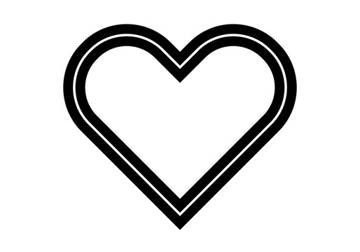 recommend clip art: Icono negro de corazón de trazo doble