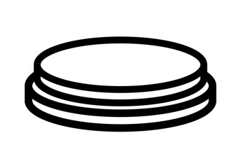 Icono negro de escenario circular de plataformas