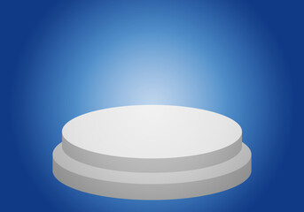 Escenario circular en fondo azul