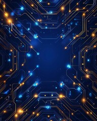 Fototapeta premium Backgrounds Design, Circuit Texture, Techno, Glow, Minimalism, Photo Frame Toward
