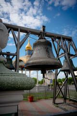 Fototapeta premium Close-up of metal orthodox church bells. Christianity. Faith. Pochaev
