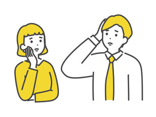 悩んでいる男女　Men and women in distress