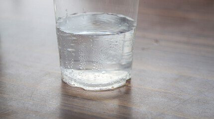 glass of water on the table