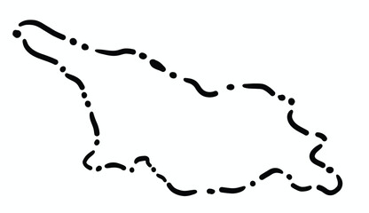 Doodle freehand dash line drawing of Georgia map.