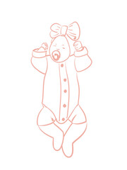 Pink baby illustration 