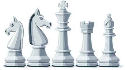 White chess pieces Four . Intellectual game for logic