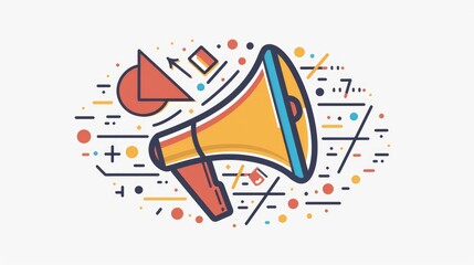 Air horn icon in a dashed line design