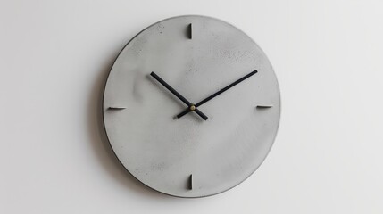 White background with wall clock on wall clock. white background.