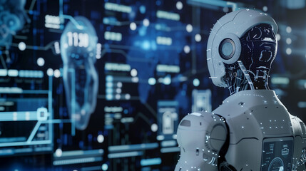 Fototapeta premium Showcasing the Potential of AI in Business Strategy: AI-Driven Market Analysis, Strategic Forecasting, and Scenario Planning for Anticipating and Adapting to Market Trends and Opportunities