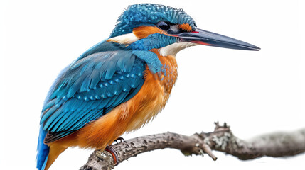 Kingfisher isolated on the white background