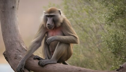 a-baboon-using-a-tree-branch-to-scratch-an-itch-s-