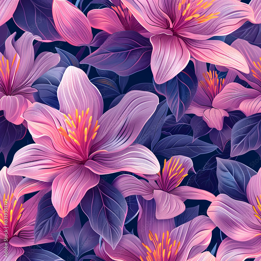 Poster seamless flower pattern