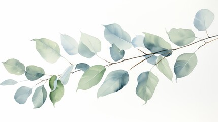 Naklejka premium A watercolor of a eucalyptus leaf