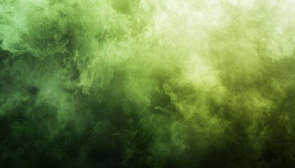 Obraz premium A green smoke-filled background suggesting toxicity and pollution, suitable for themes related to environmental hazards or dramatic presentations.