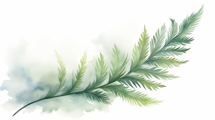 A watercolor of a hemlock leaf