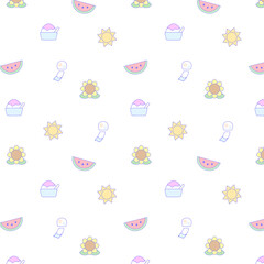 夏の日のパターンスクエア壁紙⭐︎PNG