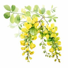 A watercolor of a laburnum leaf