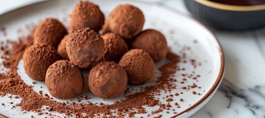 Chocolate Truffles on a Plate