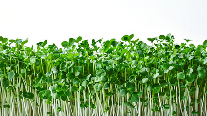 Obraz premium Trendy illustration of microgreens on a white isolated background
