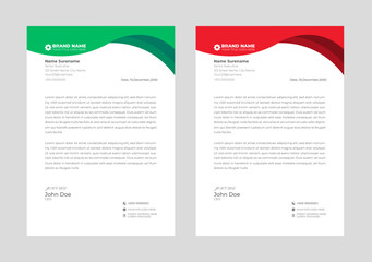 Modern Corporate professional letterhead design template with red and yellow color. 
Creative abstract business proposal clean letterhead design  for your project.  newsletter ,corporate  resume

