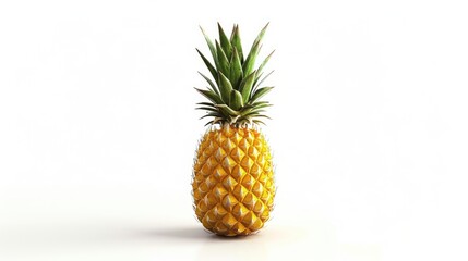 Pineapple icon spray painted and isolated on a white background