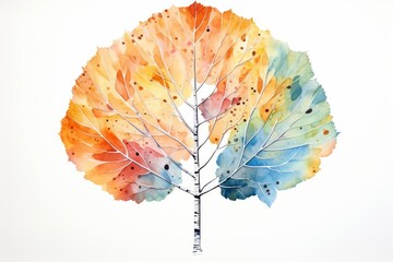 A watercolor of an aspen leaf