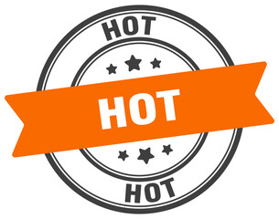 hot stamp. hot label on transparent background. round sign