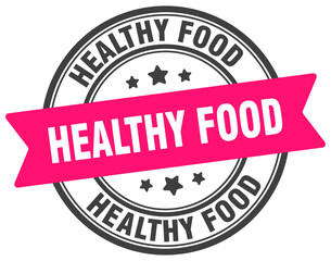 healthy food stamp. healthy food label on transparent background. round sign