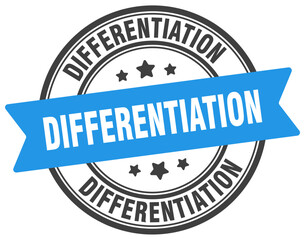differentiation stamp. differentiation label on transparent background. round sign