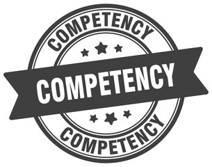 competency stamp. competency label on transparent background. round sign