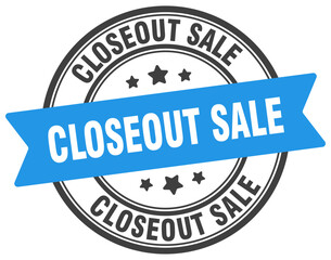 closeout sale stamp. closeout sale label on transparent background. round sign