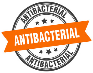 antibacterial stamp. antibacterial label on transparent background. round sign