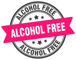 alcohol free stamp. alcohol free label on transparent background. round sign