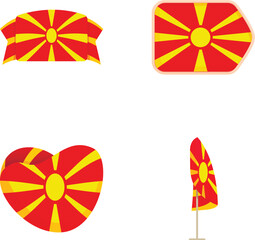Obraz premium North macedonia icons set cartoon vector. North macedonia national flag. State symbol