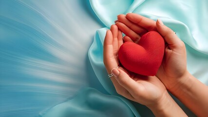 A hand Holding Red Heart generative Ai 
