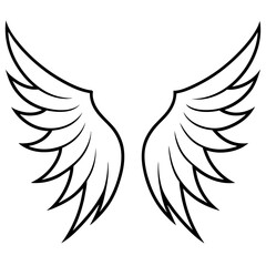Elegant illustration of black wings for design or inspiration, perfect for artistic projects
