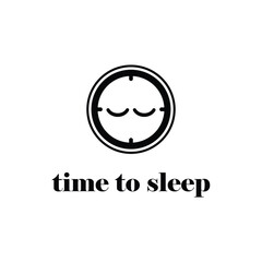 abstract flat icon logo it's time to sleep