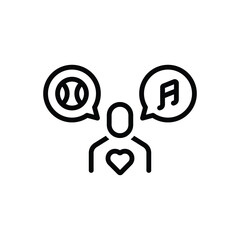 Black line icon for show interest 