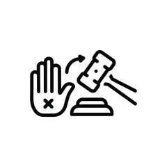 Black line icon for withhold judegement 