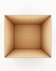 Looking inside an empty cardboard box white background