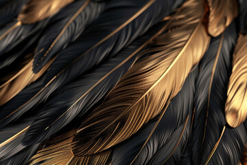 Generative ai on theme of beautiful texture bird feather for design natural abstract background