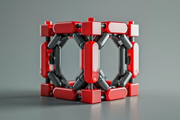 Fototapeta premium cube wraped chain cage , 3d , texture,front view