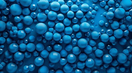 A blue background with many blue spheres