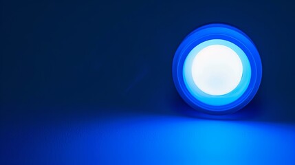 A blue light with a white dot in the middle